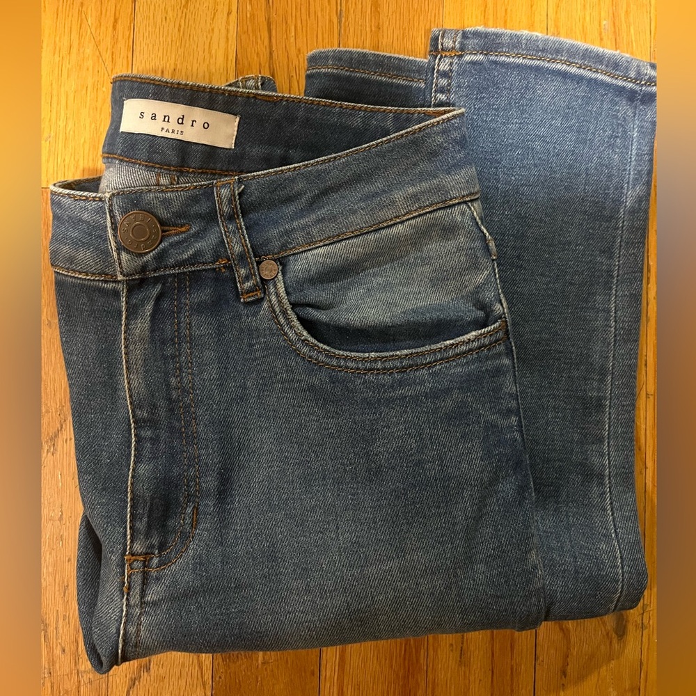 sandro paris fitted blue jean